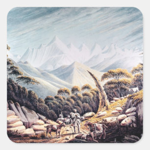 Nepalese Herdsmen in the Himalayas, 1826 Square Sticker