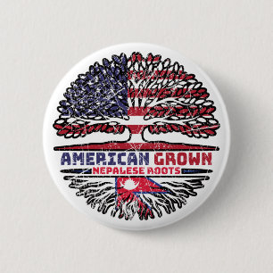 Nepalese Nepal US American USA United States Tree 6 Cm Round Badge