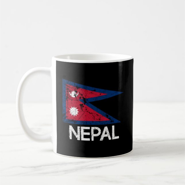 Nepalese Nepali Flag Made In Nepal Coffee Mug (Left)