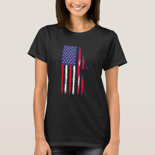 Nepalese Roots Half American Flag Patriotic Nepale T-Shirt
