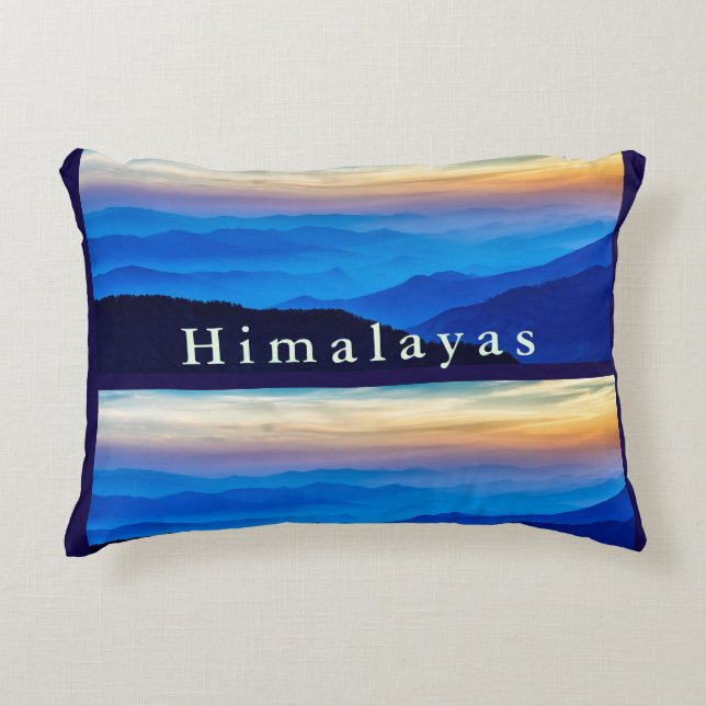 Nepalese Sunset in Nice Colours over the Mountains Decorative Cushion (Front)