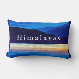 Nepalese Sunset in Nice Colours over the Mountains Lumbar Cushion