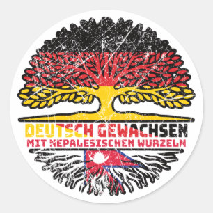 Nepalesisch Deutsch Deutschland Baum Wurzel Classic Round Sticker