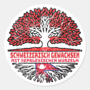 Nepalesisch Schweizer Schweiz Baum Wurzel Classic Round Sticker
