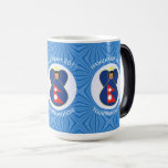 Nepali Angel Hanukkah Flag Personalised  Magic Mug<br><div class="desc">Magic morphing mug features an Nepali Flag Angel, dressed in the flag of Nepal, inside a white, fractal circle of squiggly squares. The circle is on a blue fractal background of squiggly squares. Add a name, holiday, and year to personalise your mug as a gift or to add to your...</div>
