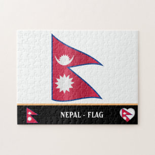 Nepali Flag & Nepali country / Nepal Jigsaw Puzzle