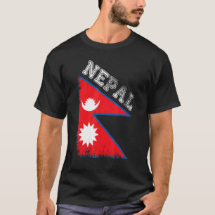 Nepali Flag Tourist Holiday Destination Nepal Flag T-Shirt