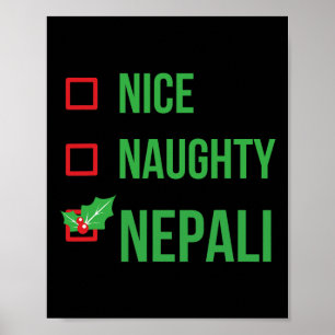Nepali Funny Nepal Pajama Christmas Gift Poster