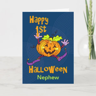 Nephew 1st Halloween Happy Pumpkin Card