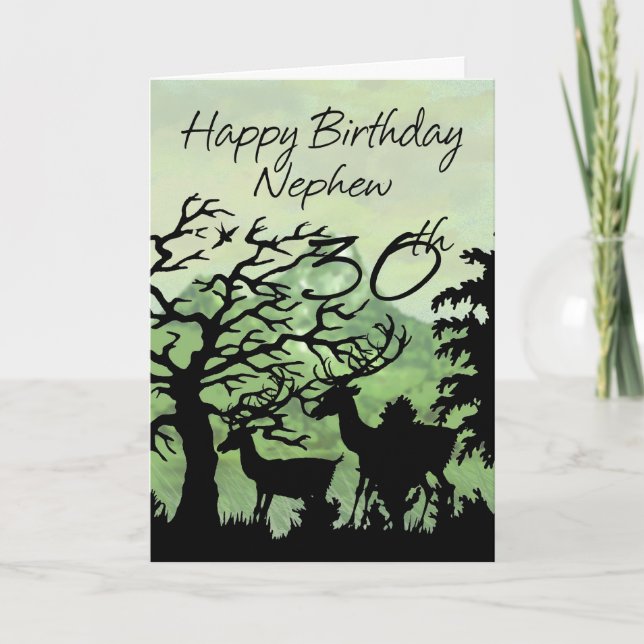 Nephew - 30th Birthday Card Woodland (Front)