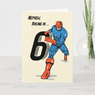 Nephew 6th Birthday Superhero Card