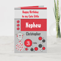 Nephew any age giraffe red and grey birthday