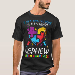 Nephew Autism Awareness His Voice My Heart Puzzle  T-Shirt
