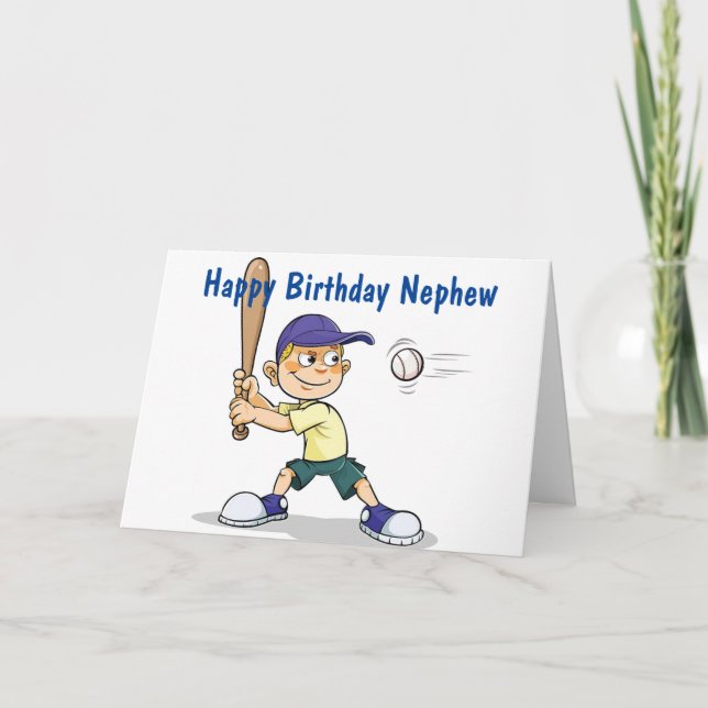 **NEPHEW** BATTER UP/HAVE A HAPPY BIRTHDAY CARD (Front)