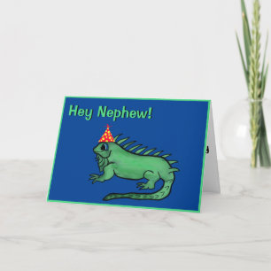 Nephew Birthday Card - Cute Iguana