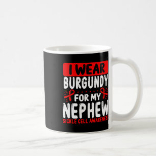 Nephew Burgundy Ribbon Aunt Uncle Sickle Cell Awar Coffee Mug