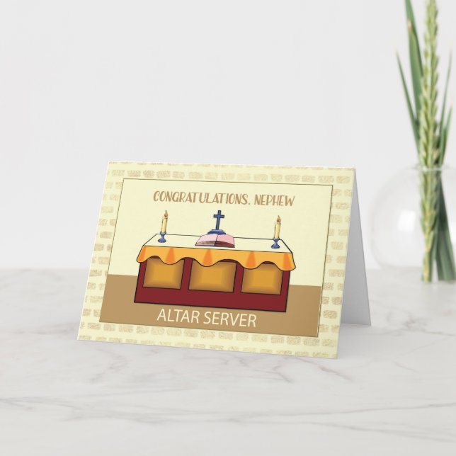 Nephew Congratulations Catholic Altar Server Card (Front)