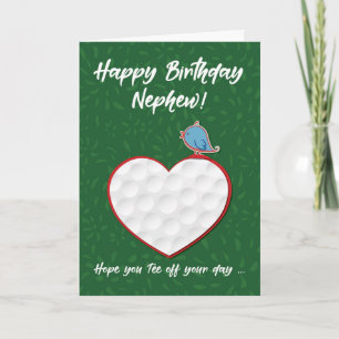 Nephew Golf Sports Heart Birthday Card