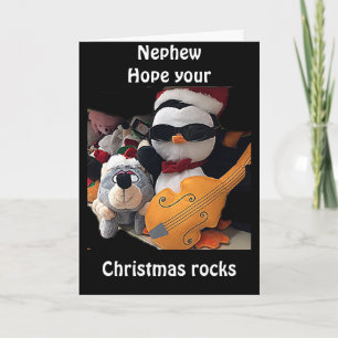 **NEPHEW***  H0PE Y0UR CHRISTMAS "R0CKS' HOLIDAY CARD