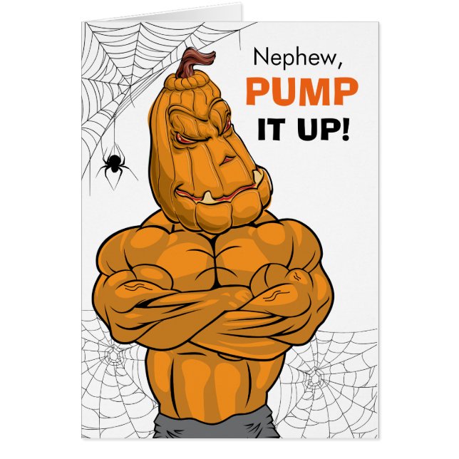 Nephew Halloween Muscled Jack o' Lantern (Front)
