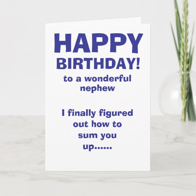 nephew happy birthday greeting card (Front)