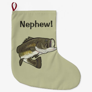 Nephew: Largemouth Bass Large Christmas Stocking