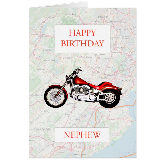 Nephew Map and Motorbike Birthday (Front)