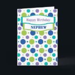 Nephew Niece Blue Polka Dot Birthday Greetings Card<br><div class="desc">A modern and bright blue and purple polka dot design. This fabulous greetings card is a wonderful way to wish your Niece or Nephew a Happy Birthday. 
Fully customise to add your own name and greeting (front and back).</div>