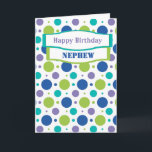 Nephew Niece Blue Polka Dot Birthday Greetings Card<br><div class="desc">A modern and bright blue and purple polka dot design. This fabulous greetings card is a wonderful way to wish your Niece or Nephew a Happy Birthday. 
Fully customise to add your own name and greeting (front and back).</div>
