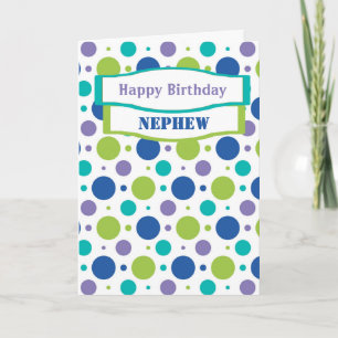 Nephew Niece Blue Polka Dot Birthday Greetings Card
