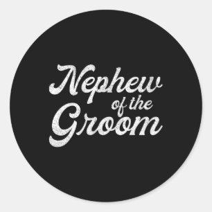 Nephew Of The Groom Shirts For Kids Classic Round Sticker