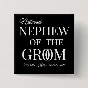 Nephew of the Groom Wedding 15 Cm Square Badge