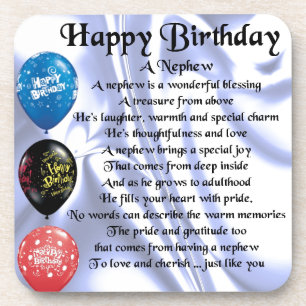 Nephew Poem - Happy Birthday Coaster