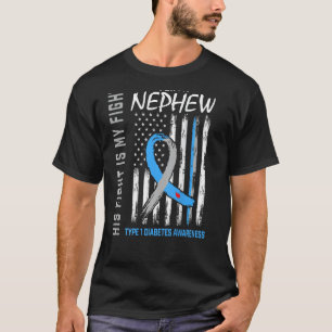 Nephew Type One Diabetes Awareness American Flag B T-Shirt