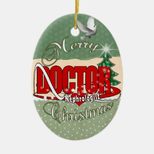 NEPHROLOGIST DOCTOR CHRISTMAS CERAMIC ORNAMENT