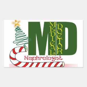 Nephrologist MERRY CHRISTMAS DOCTOR Rectangular Sticker