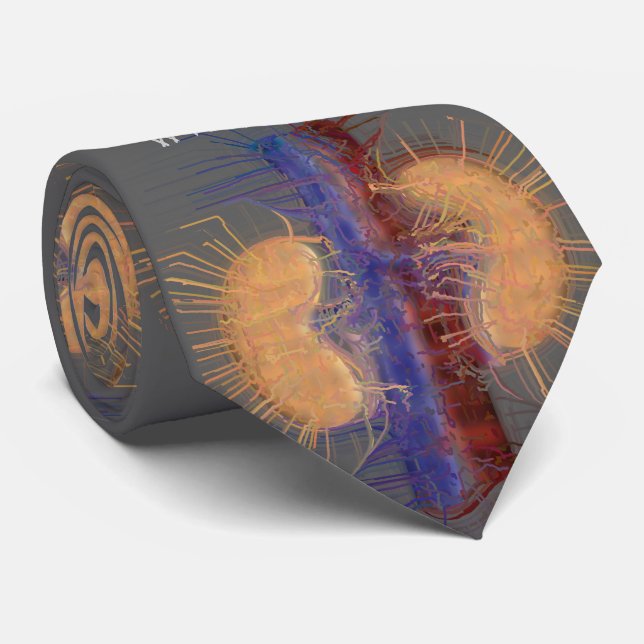 Nephrologist Tie Unique Artsy Kidney Design Grey (Rolled)