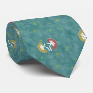 Nephrologist Tie Unique Artsy Kidney Teal