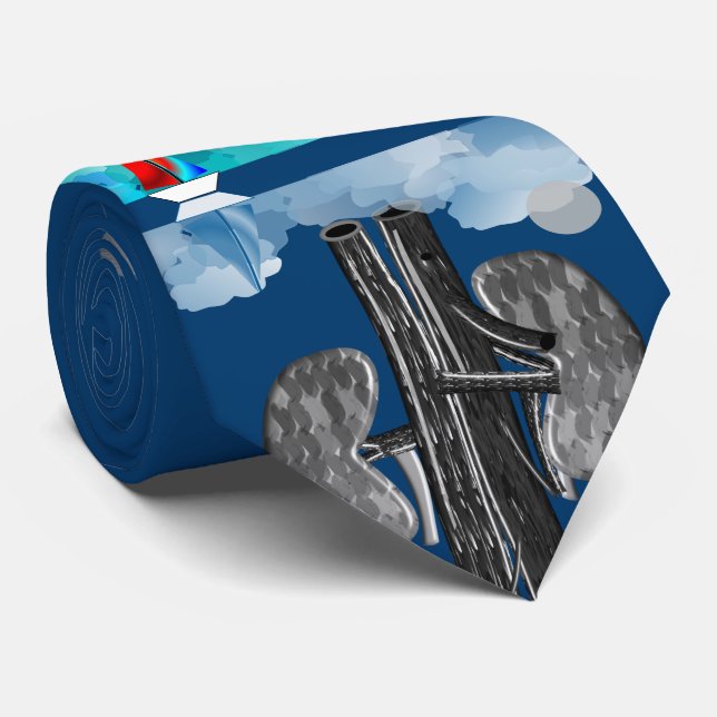 Nephrologist Tie Unique Artsy Sailboat #30 (Rolled)