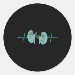 Nephrology Nurse Dialysis Technician Kidney Heartb Classic Round Sticker