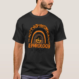 Nephrology Nurse Leopard Rainbow Halloween Pumpkin T-Shirt