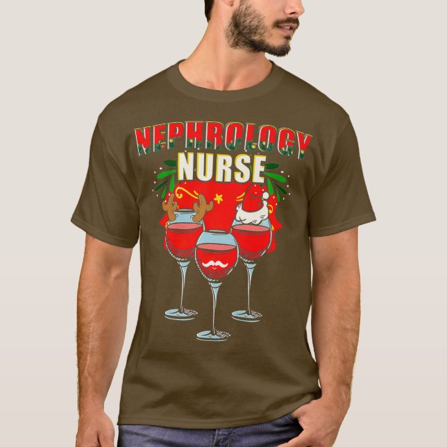 Nephrology Nurse Urinalysis Christmas Dialysis T-Shirt (Front)