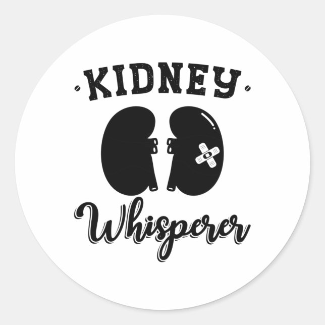 Nephrology Tech Kidney Whisperer Dialysis Nurse Classic Round Sticker (Front)