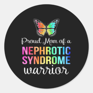 Nephrotic Syndrome Awareness Proud Mum Butterfly T Classic Round Sticker