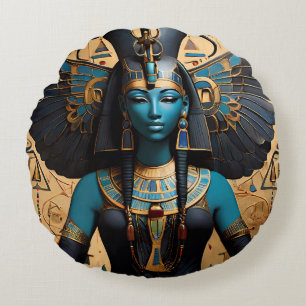 Nephthys the goddess of mourning  round cushion