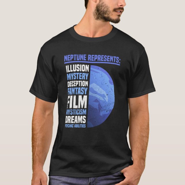 Neptune Astrology Spirituality Neptune Planet T-Shirt (Front)