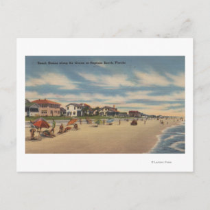 Neptune Beach, FL - View of Ocean Front Homes Postcard