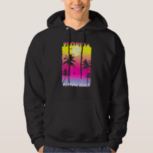 Neptune Beach Florida Fl Summer Vintage Sunset Hoodie