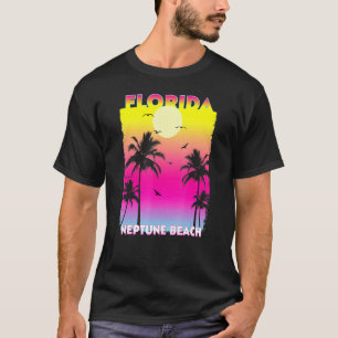 Neptune Beach Florida Fl Summer Vintage Sunset T-Shirt