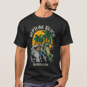 Neptune Beach Florida USA Funny Manatee Alligator T-Shirt